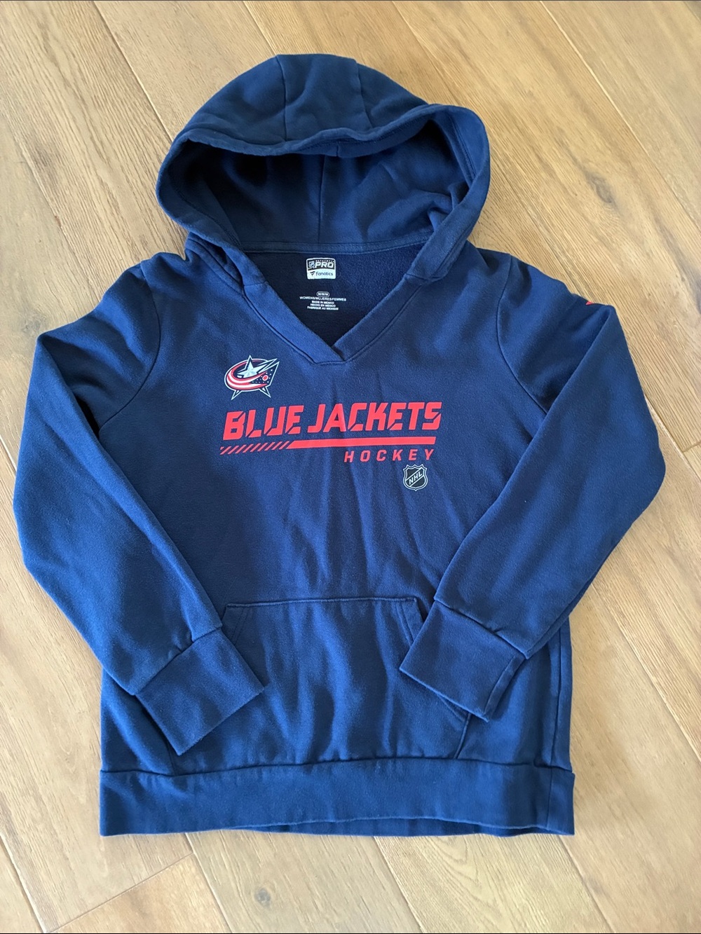 Pro Player Navy Blue Kids' Hoodie with Red Blue Jackets Logo